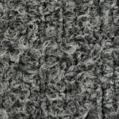 Moroso Gorky fabric, dark grey, densely looped texture with coiled spirals and a matte finish, neutral grey background.