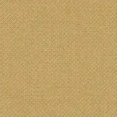 Gold fabric sample with woven texture, displaying a uniform grid pattern and subtle color variations, labeled “moroso cleo col. gold”.