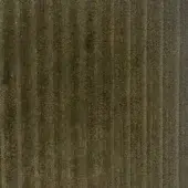 Olive green corduroy fabric sample with vertical ribbed texture and faint product text, displaying a woven, slightly fuzzy surface.
