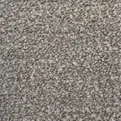 Moroso Trono fabric sample, gray woven texture, nubby pile with matte finish, labeled “iron” color, code a1447, uniform construction.