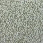 Fabric texture sample, pale gray-green, densely nubby with rounded elements and subtle mottling; text reads “moroso fabric zampogna a1437 snow”.