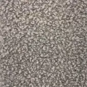 Moroso Zampogna fabric sample in pewter gray features a dense, looped fiber texture with heathered tonal variations and consistent spherical forms.