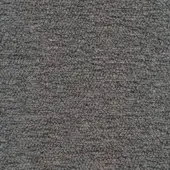 Moroso Clunis fabric sample, gray woven texture, granular surface with mottled brown tones and identifying text label.