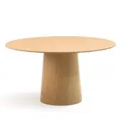Distinguished Moroso Vol table with birch plywood tabletop in linoleum and warm brown finish