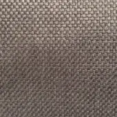 Taupe woven fabric sample displays a grid pattern with subtle tonal variations, matte finish, and dense square weave; label reads “bellavista fabrics cat a 380 37”.