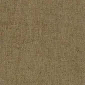 Olive-brown woven fabric sample with a dense, regular texture and matte finish; features subtle heathering and product code text.