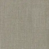Woven fabric sample, warm gray tone, dense grid pattern, matte finish, textile label visible, studio lighting, horizontal and vertical threads.