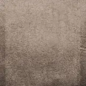 Taupe fabric sample with dense granular texture, short woven pile, and subtle tonal variations; label reads “bellavista fabrics cat c fh gl 718”.