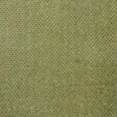 Olive green woven fabric sample with a speckled, nubby texture and tight weave; label reads “bellavista fabrics cat extra lusso pf p 28”.