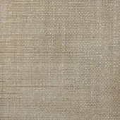 Beige linen fabric sample displaying a grid weave pattern, vertical crease, matte finish, and “bellavista” label text.