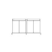 Double cabinet technical drawing, monochrome lines, rectangular form with vertical panels, square legs, size b designation noted.