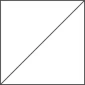 Diagonal line graphic, dark gray frame, white background, bisected square composition, minimalist design, geometric pattern, clean aesthetic.