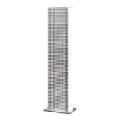 Exceptional WAYNE Enterprises WE-122 floor lamp with perforated metal and opaque white panels in matte silver-gray metal finish