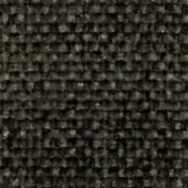 Charcoal gray woven fabric texture with irregular pile, speckled with off-white fibers, rectilinear weave, “swan elite 285” label visible.
