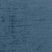 Dusty blue fabric swatch with a dense, nubby texture and corrugated surface; coarse fibers show height variations in a studio setting.