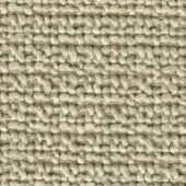 Cream off-white textured fabric swatch with horizontal stripes and tan threads, displaying a dense, nubby weave and matte finish.