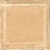 Beige textile swatch with paper-like texture, framed by a fringed border of lighter beige lines, displaying mottled tones and “elite 307 24” text.