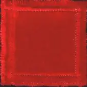 Red textile swatch with textured surface and frayed edges against a dark gradient background, displaying a brushed, mottled finish.