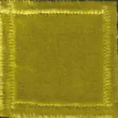 Golden yellow fabric swatch with fringed border against a dark backdrop, displaying a textured surface and layered, uneven fringe detail.