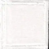 Fabric swatch, light beige linen blend, with scalloped perforated border and “elite 307” text label on a white background.