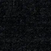 Black fabric sample with dense woven texture, speckled with light-colored flecks, exhibiting a subtle vertical rib and matte finish.