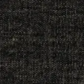 Dark gray wool textile with dense, nubby weave and mottled tone; plain or twill construction, studio lighting, “swan > fabric > extra 812” label.