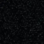 Black looped pile textile sample with dense, irregular texture and subtle tonal variations, displaying a rough, distressed finish.