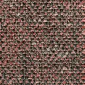 Woven fabric texture, muted coral-red and dark gray, irregular speckled pattern with short fibers and visible knots for a rustic appearance.