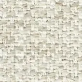 Cream looped weave fabric texture displaying a dense, irregular grid pattern with tonal variations and a visible product label.