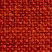 Woven fabric texture with repeating rounded elements in red and orange tones, forming a grid pattern with a slightly raised surface.