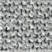 Light gray looped pile fabric texture with irregular, feather-like loops creating a dense, matte, and sculptural surface appearance.