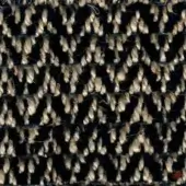 Swan pattern textile with cream swan motifs on dark background, woven texture, horizontal rows, blurred print effect.