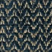 Woven fabric texture, dark teal and beige, irregular looped fibers create a feather-like pattern with a coarse, matte finish.
