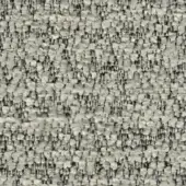 Light gray woven fabric texture with pebble-like surface, dark gray grid pattern, looped construction, matte finish, label reads “swan fabric f 968 24”.