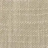 Beige woven fabric texture with heathered tonal variations, dense plain weave construction, matte finish, and subtle printed designation.
