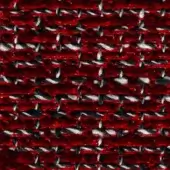 Red tweed fabric texture with horizontal and vertical weave, featuring white and black irregular threads, sample labeled “swan > fabric (g) > g 455”.