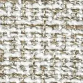 Textile sample, beige and white tweed, irregular woven pattern with nubby texture and grid-like structure, identified as “swan > fabric (g) > g 455.”