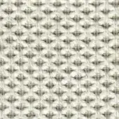 Beige woven fabric displaying a repeating geometric diamond and floral pattern, dense matte texture, seamless design for upholstery.