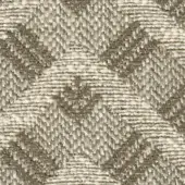 Woven fabric texture in beige and light brown, displaying a dense herringbone pattern with angled, intersecting lines and a matte finish.