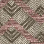Herringbone woven fabric with muted pink, warm brown, and light beige tones; tight, dense weave with subtle texture and diagonal line pattern.
