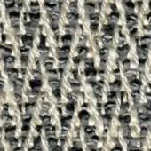 Woven fabric texture, off-white and gray, open-mesh grid pattern with visible threads, neutral matte finish, handcrafted appearance.