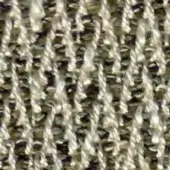 Woven fabric texture, creamy off-white with olive, purple, teal threads, vertical ribbed corded weave, thick nubby yarn, upholstery material.