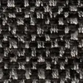 Dark gray and off-white tweed fabric texture with a dense, irregular weave and visible yarn intersections; label reads “swan > fabric (h) > h 629”.