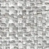 Woven fabric texture, light gray, irregular looped pattern with grid structure and subtle sheen; textile sample labeled “swan > fabric (h) > h 629”.