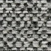 Woven tweed fabric texture, white and dark gray, square mosaic pattern with raised nubby surface and visible fibers, matte finish.