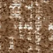 Brown and cream woven fabric swatch with repeating motifs, grid structure, and a slightly raised, nubby texture; label reads “swan > fabric (h) > h 633”.