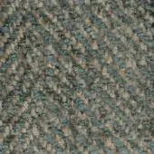 Beige and teal woven fabric swatch with diagonal pattern, textured nubby surface, and printed label reading “swan > fabric (super) > super 228”.