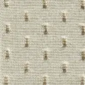 Off-white woven fabric with irregular taupe dots, exhibiting subtle horizontal ribbing and a looped pile texture; labeled “super 238”.