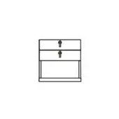 Nightstand light wood rectangular two-drawer design, matte finish, centered dark handles, open shelf below, “california – size a” text.