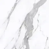 Michelangelo marble texture with white background and diagonal grey-silver veining, displaying polished, fractured, swirling patterns.